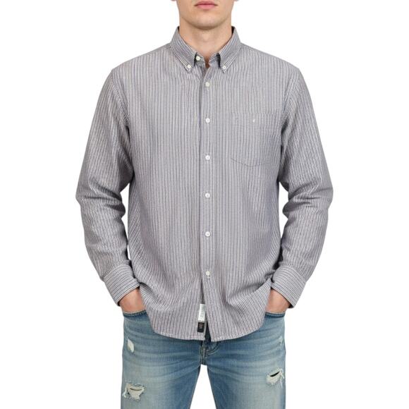 Mens Casual Shirt 100% Cotton Long Sleeve Button Down Collar Old Navy Sz Large - Picture 1 of 14